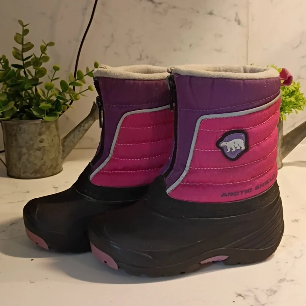 sorel Pink and Black Arctic Shield Winter Boots Baby